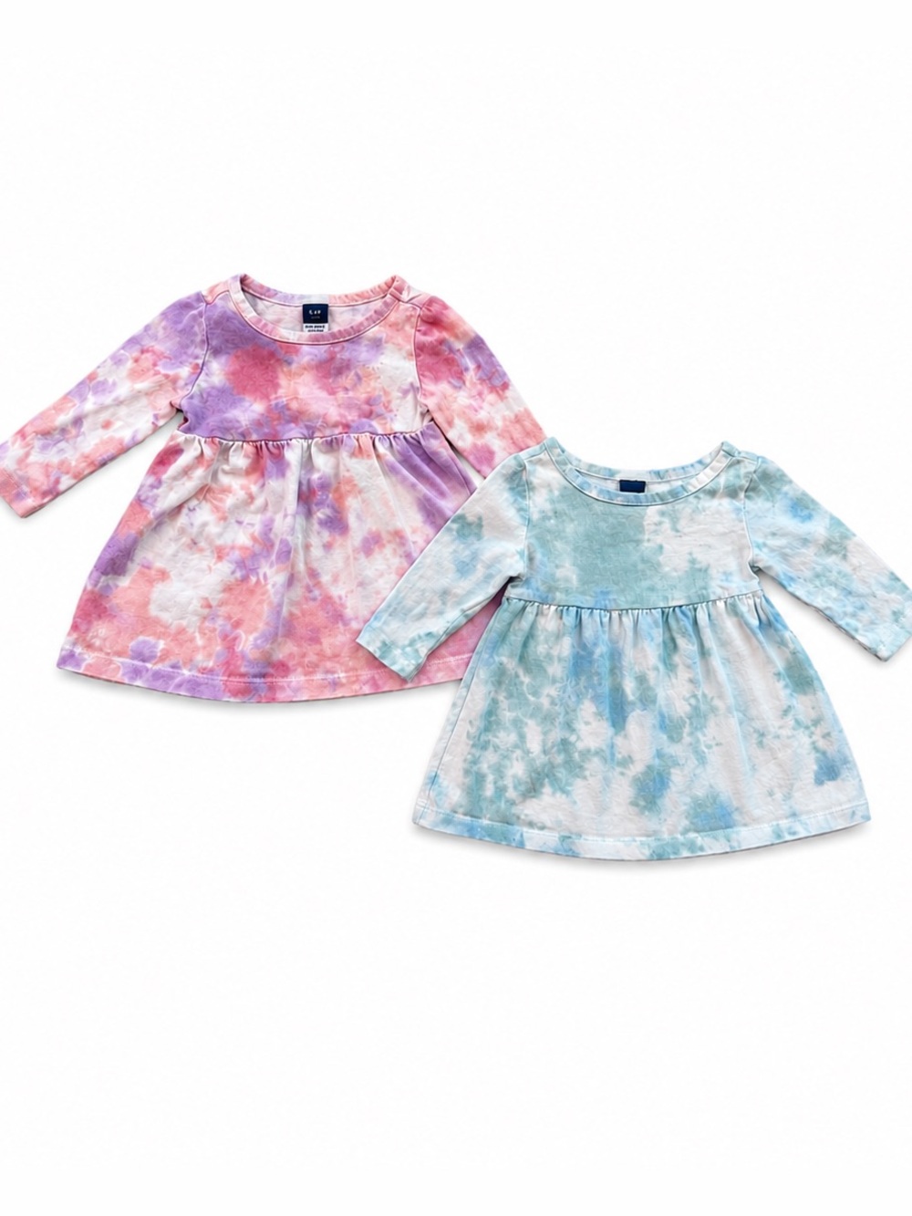 Old Navy Baby Girl Tie Dye Dress Bundle 0–3 Months Long Sleeve Cotton Dresses